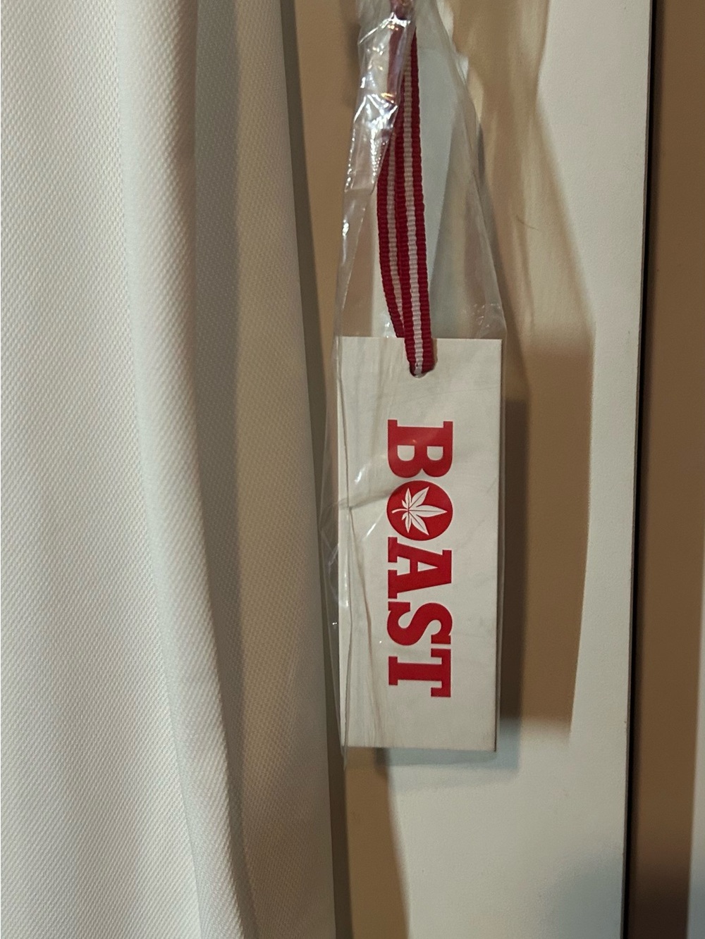 BOAST White Short-Sleeve Polo with Red Leaf Logo - Picture 5 of 5